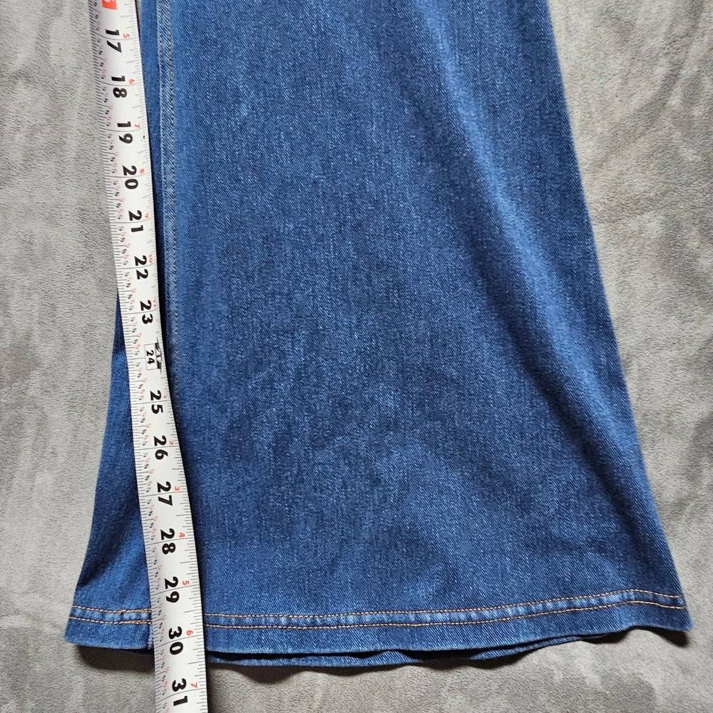 Halara Patitoff Flowy High Waisted Crossover Flare Jeans Blue XL Regular - Picture 4 of 11